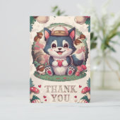 Mooie mystieke wolf bedankkaart (Staand voorkant)