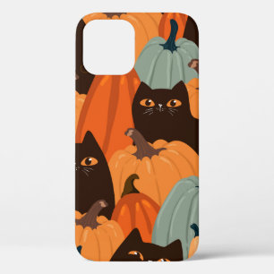 Mooie naadloos patroon met zwarte katten en pompoe Case-Mate iPhone case