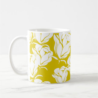 Mooie naadloze florale achtergrond. koffiemok