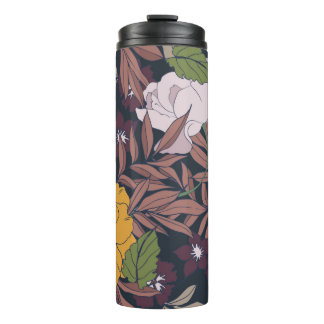 Mooie naadloze florale achtergrond. thermosbeker