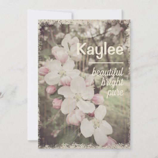 Mooie naam met betekenisvolle Cherry Blossom Tree Kaart (Voorkant)