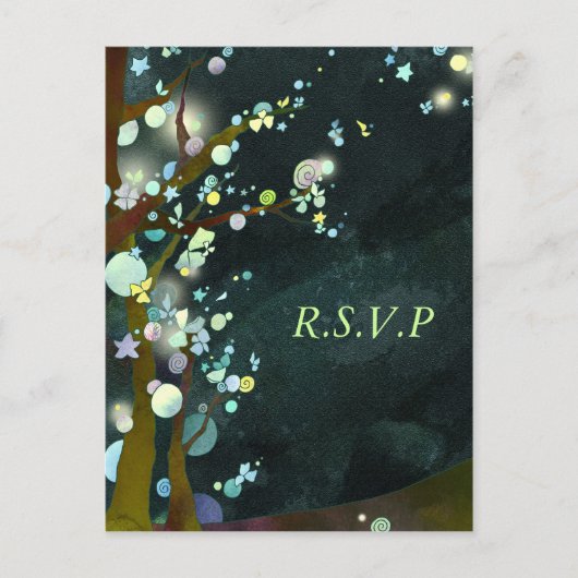 Mooie nacht: bruiloft RSVP Briefkaarten (Voorkant)