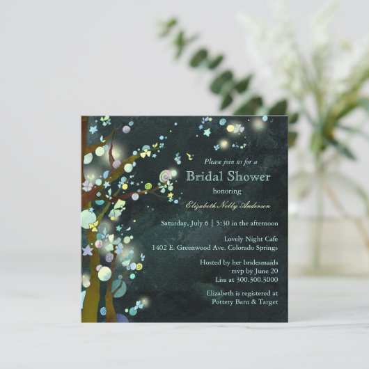 Mooie Nacht Elf Bos Vrijgezellenfeest Kaart (Staand voorkant)