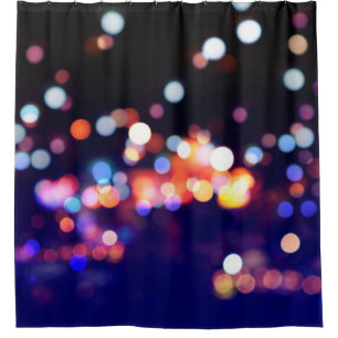 Mooie nacht in de stad, licht, abstracte blur de douchegordijn