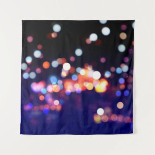 Mooie nacht in de stad, licht, abstracte blur de wandkleed