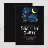 Mooie nacht Sky Crescent Moon sterren Halloween Kaart (Voorkant / Achterkant)