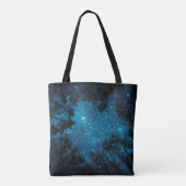 Mooie nachtelijke hemel, de Melkweg en de bomen. Tote Bag (Achterkant)