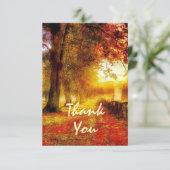 Mooie najaargang kleurrijke bomen vieren het huwel bedankkaart (Staand voorkant)
