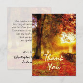 Mooie najaargang kleurrijke bomen vieren het huwel bedankkaart (Voorkant / Achterkant)