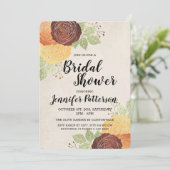 Mooie najaarse Rozen - Bridal Shower Invitation Kaart (Staand voorkant)