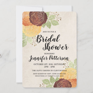 Mooie najaarse Rozen - Bridal Shower Invitation Kaart