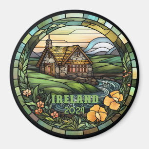 Mooie namaak gebrandschilderd glas Ierland Souveni Magneet