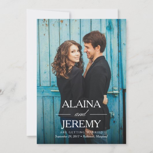 Mooie Namen Save the Date Aankondiging (Voorkant)