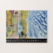 Mooie Naperville - Bewolkte paardenbloem Fontein Legpuzzel (Horizontaal)