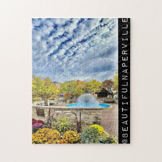 Mooie Naperville - Bewolkte paardenbloem Fontein Legpuzzel (Verticaal)