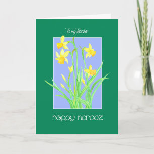 Mooie narcissen voor leraren Norooz Feestdagen Kaart