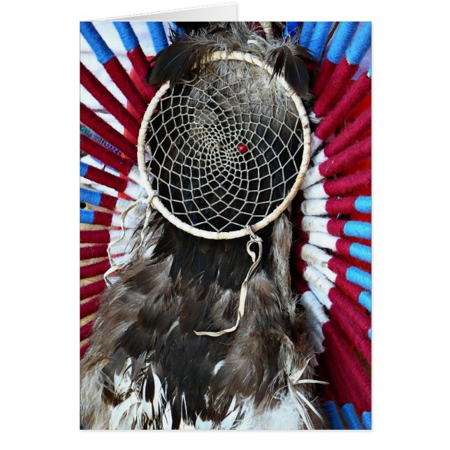Mooie Native American Dream Catcher Red Blue (Voorkant)