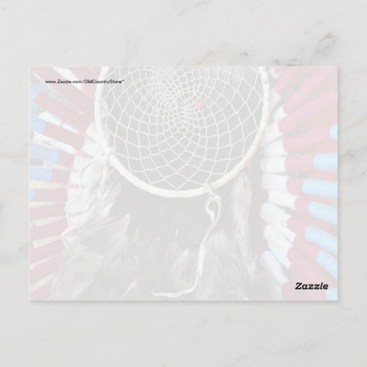 Mooie Native American Dream Catcher Red Blue Briefkaart (Achterkant)