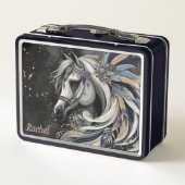 Mooie Native American Horse Metal Lunch Box (Achterkant)
