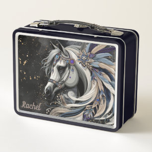 Mooie Native American Paard Metalen Broodtrommel