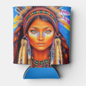 Mooie Native American Woman Blikjeskoeler (Voorkant)