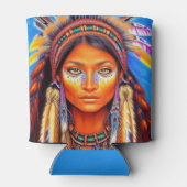 Mooie Native American Woman Blikjeskoeler (Achterkant)