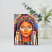 Mooie Native American Woman Briefkaart (Staand voorkant)