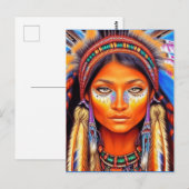Mooie Native American Woman Briefkaart (Voorkant / Achterkant)