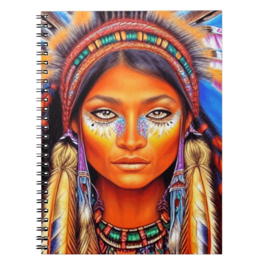 Mooie Native American Woman Notitieboek (Voorkant)
