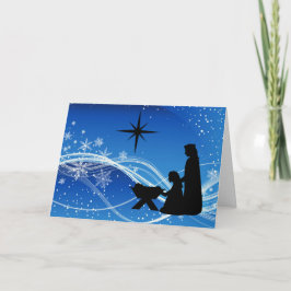 Mooie nativiteitsscène Gepersonaliseerd kerstkaart Feestdagen Kaart