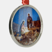 Mooie nativiteitsscène metalen ornament (Rechts)