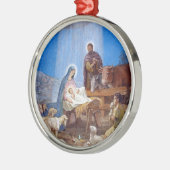 Mooie nativiteitsscène metalen ornament (Links)