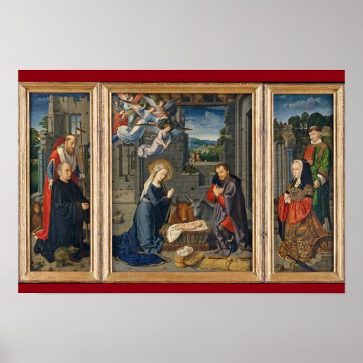 Mooie nativiteitsscène Religieuze Kerstmis Jezus Poster (Voorkant)