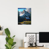 Mooie Natuur Bergen Acryl Schilderen Poster (Thuiskantoor)