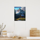 Mooie Natuur Bergen Acryl Schilderen Poster (Keuken)