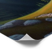 Mooie Natuur Bergen Acryl Schilderen Poster (Hoek)