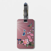 Mooie Natuur bloemen Bagagelabel mensvogels (Achterkant verticaal)