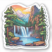 Mooie Natuur Enkele Vierkante Sticker (Voorkant)