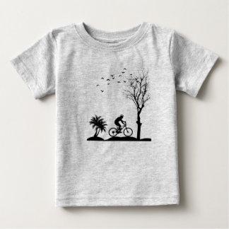Mooie natuur fiets kunst baby T-shirt | Zachte kat