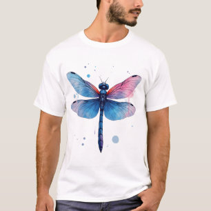 Mooie Natuur Kleurrijk Grafisch Patroon Libel T-shirt
