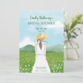 Mooie natuur landschap lente meisje  kaart (Staand voorkant)