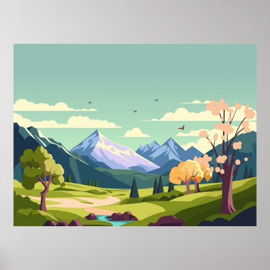 Mooie Natuur Landschap Poster (Voorkant)