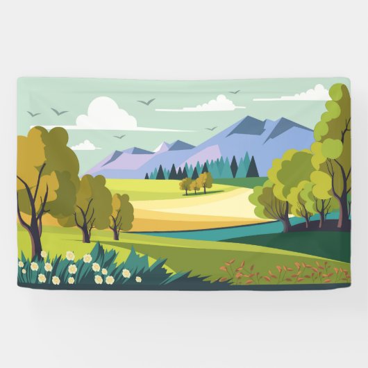 Mooie Natuur Landschap Spandoek (Horizontaal)
