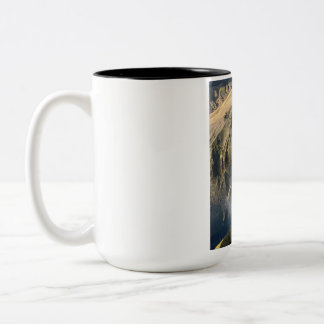 Mooie natuur landschap tweedelig koffiekopje tweekleurige koffiemok