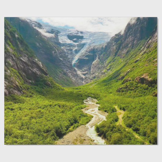 Mooie Natuur Scene uit Noorwegen, avontuur Cadeaupapier (Vlak)