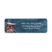 Mooie Natuur van de Japanse tempel van de nacht Mo Etiket (Voorkant)