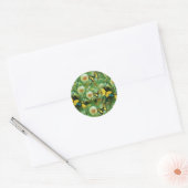 Mooie Natuur van wilde bloemen en vlinders Ronde Sticker (Envelop)