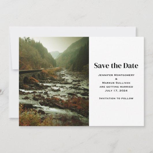 Mooie natuurfoto Casuale bruiloft Save The Date (Voorkant)