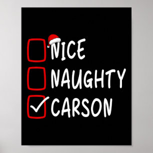 Mooie Naughty Carson gepersonaliseerde naam kerst Poster