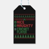 Mooie Naughty Cricket Player Funny kerstcadeau Cadeaulabel (Voorkant)